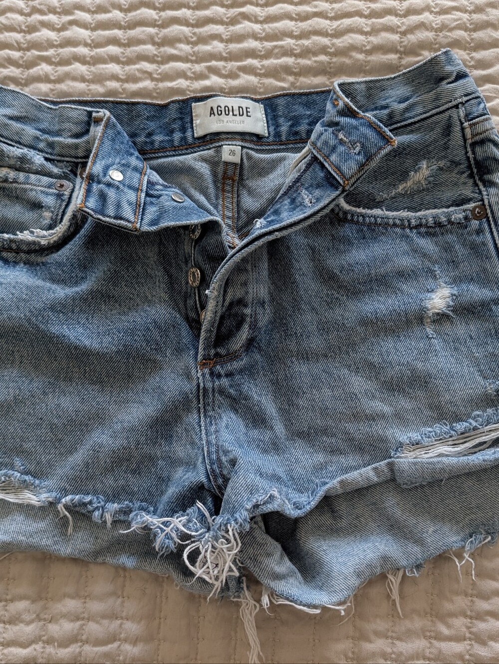 Agolde Women's Blue Denim Jean Shorts